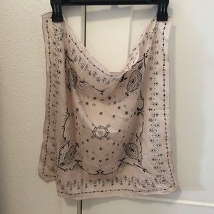 Madewell Blush Pink Paisley Cotton Bandana Scarf